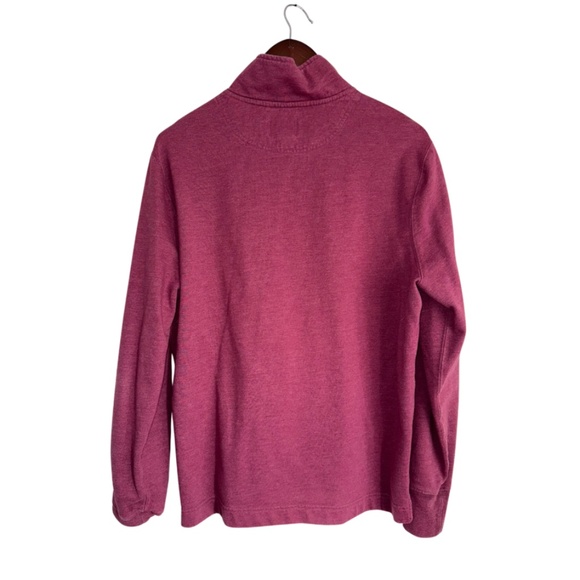 JCREW Mens Medium Raspberry Long Sleeve 1/4 Button Up Pullover Sweatshirt EEO - Picture 4 of 4